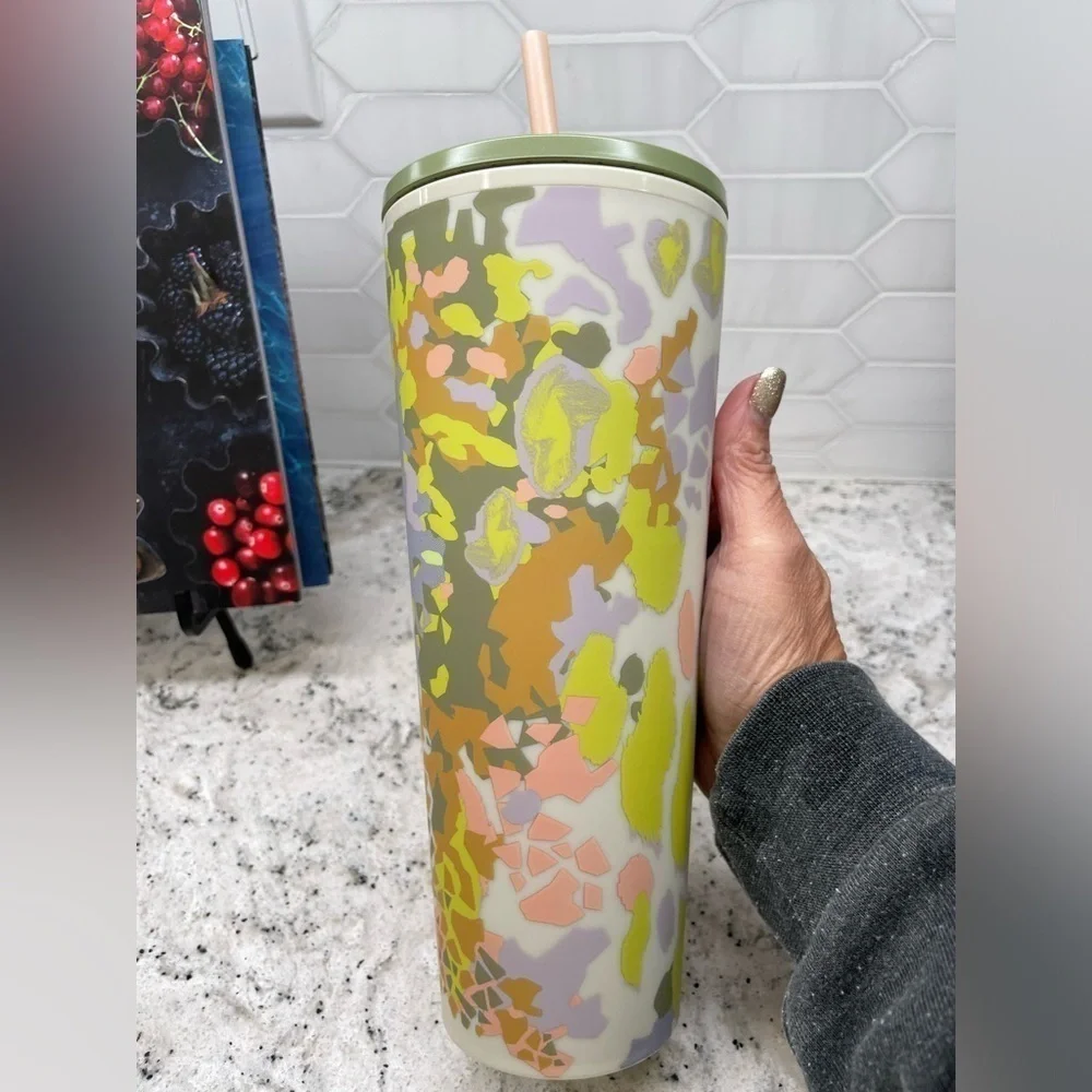 Starbucks Fall 2024 Pastel Multi Color Shapes. Matte Soft Touch Tumbler. NWT. - Picture 2 of 8